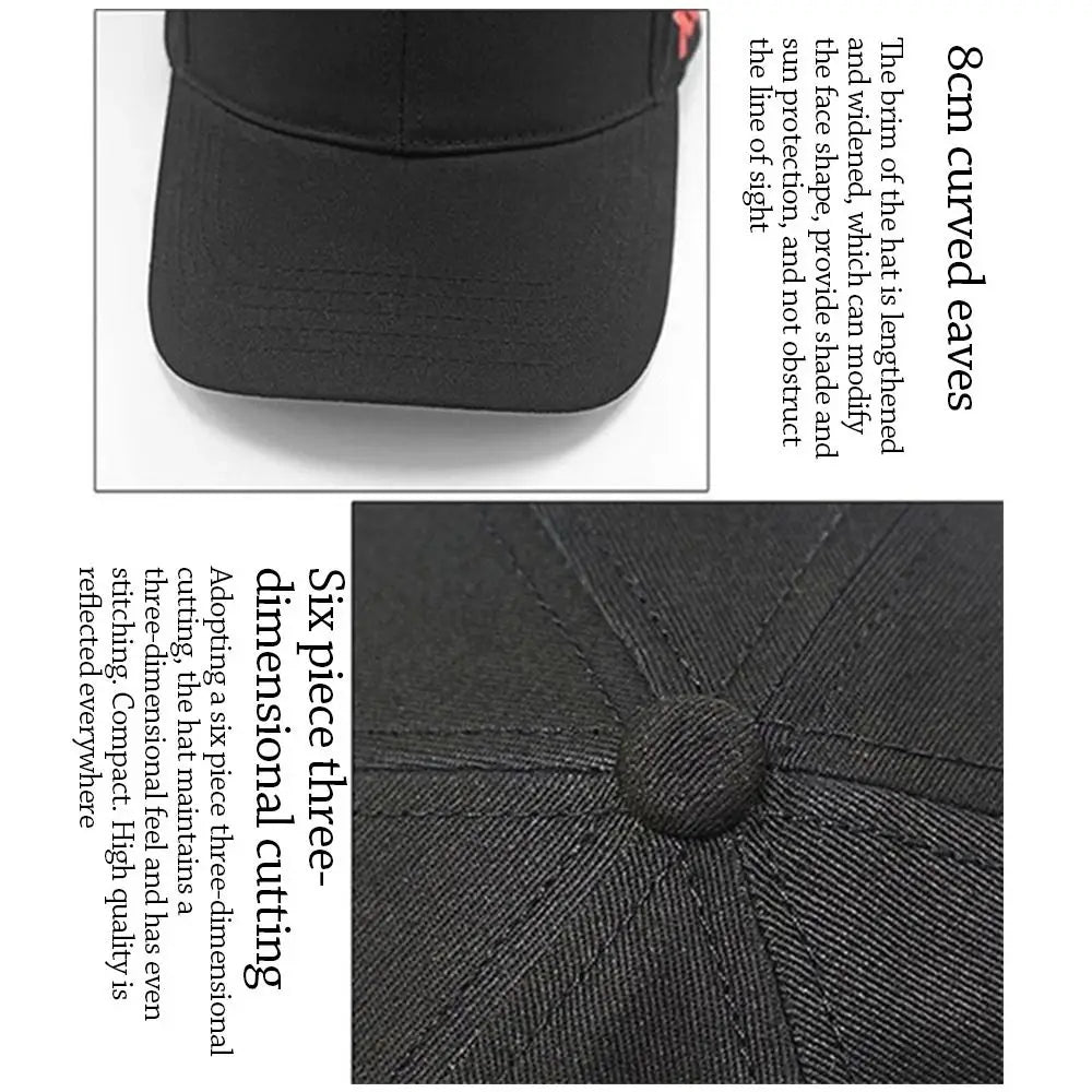 Cotton Hip Hop Sunscreen Hats Washable Letters Casual Snapback Caps Versatile Sun Protection Large Size Baseball Caps Unisex