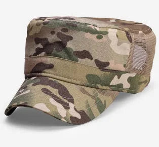 Adjustable Camouflage Cadet Hat Military Army Style Flat Top Baseball Cap for Men Women Big Head Plus Size 56-65cm Daily Wear