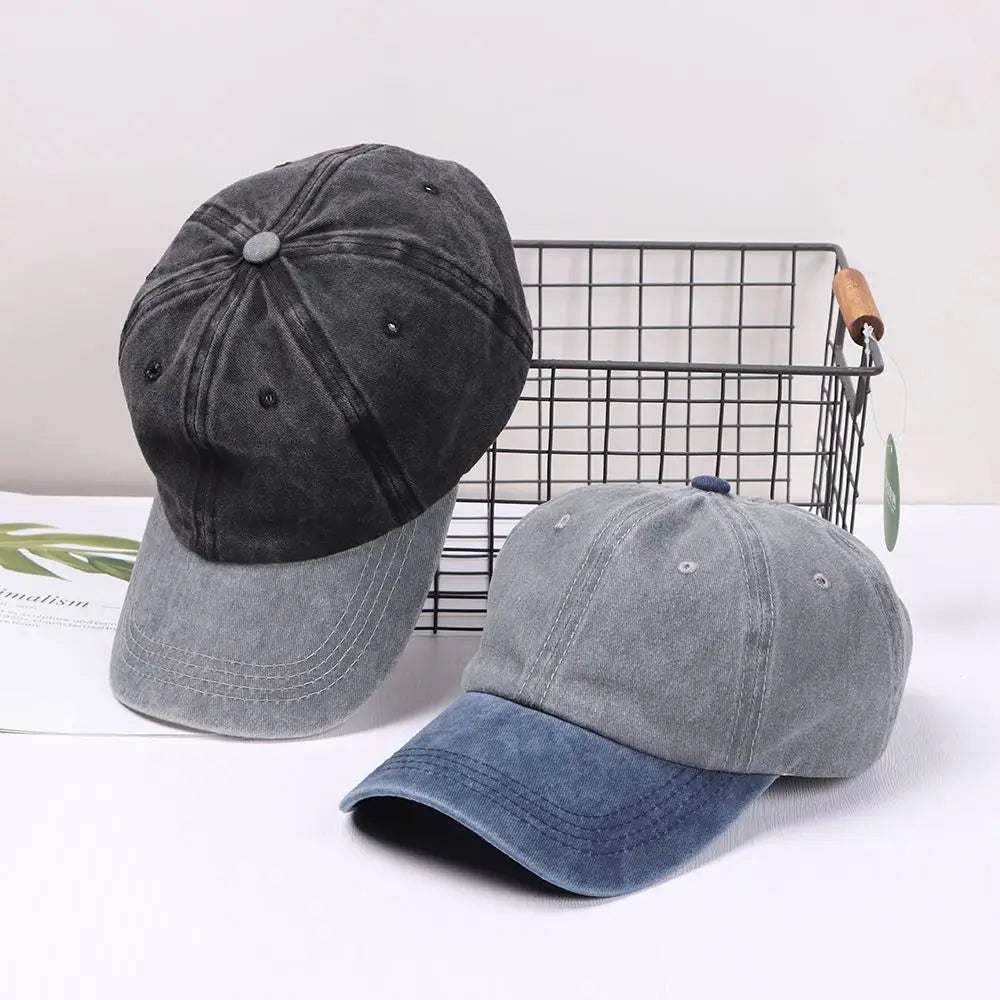 Distressed Faded WASHED DENIM Hat Vintage Men Women Trucker Baseball Caps