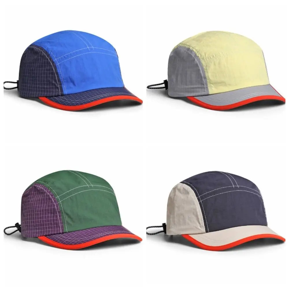 Hip-hop Color Matching Retro Baseball Cap Short Brim Breathable Quick-drying Cap UV Protection Lightweight Peaked Cap Sports Cap