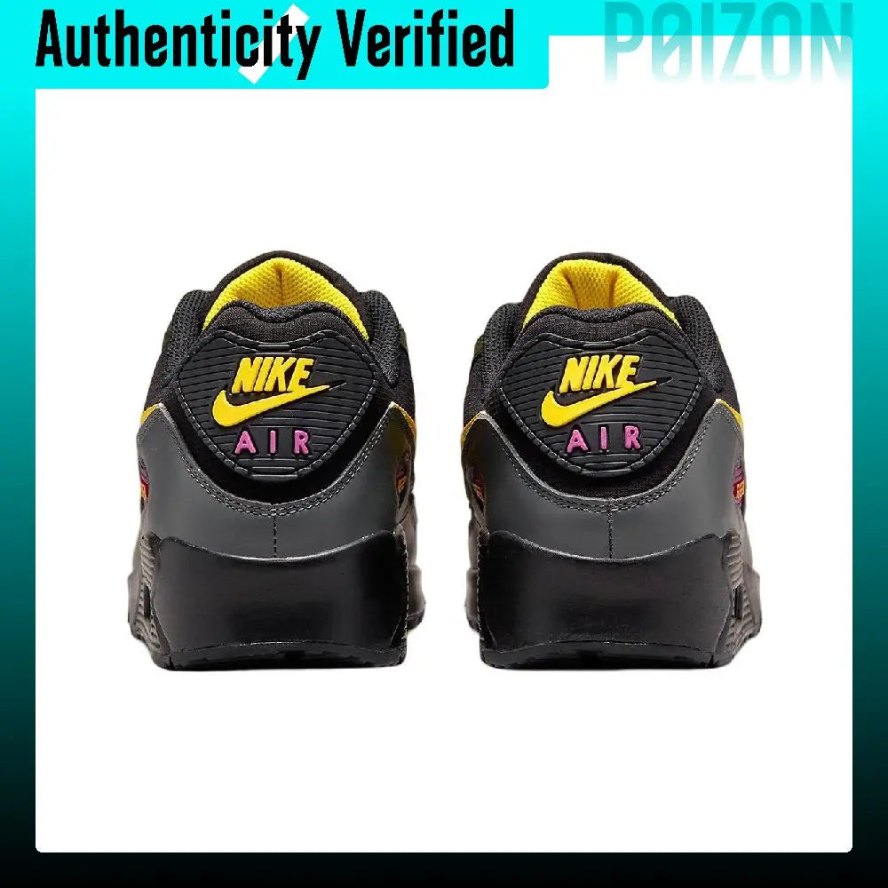Nike Air Max 90 Running Shoes Men's Low-top Black/Yellow DJ9779-001