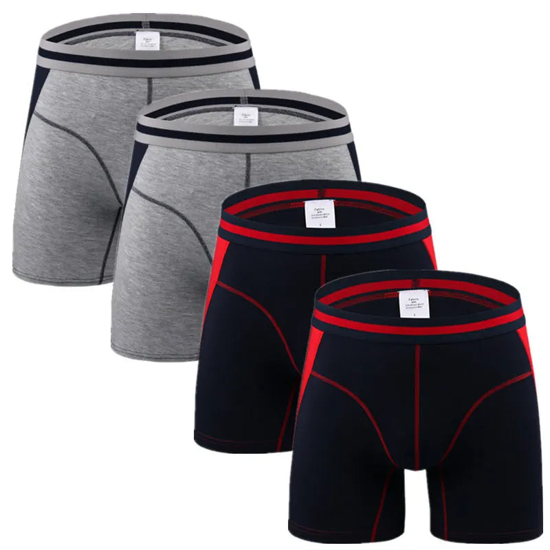4pcs/Lot Long Boxershorts Underwear Men's Boxers Underpants Sexy Homme Calzoncillos Hombre Heren Male Panties Bamboo Man Cuecas
