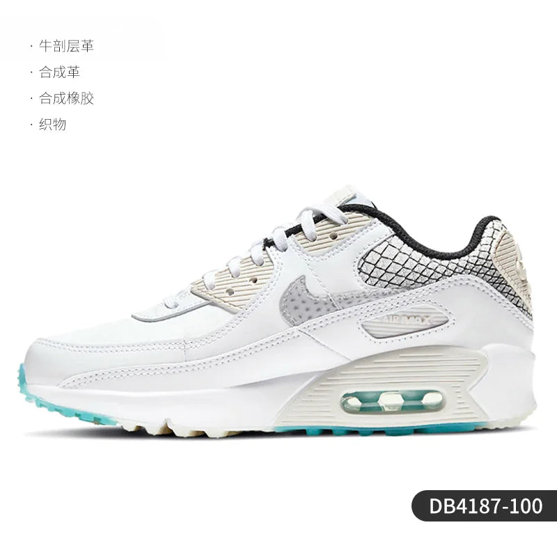 Nike Authentic Big Kids' Air Max 90 Cushioned Running Shoes DB4187-100