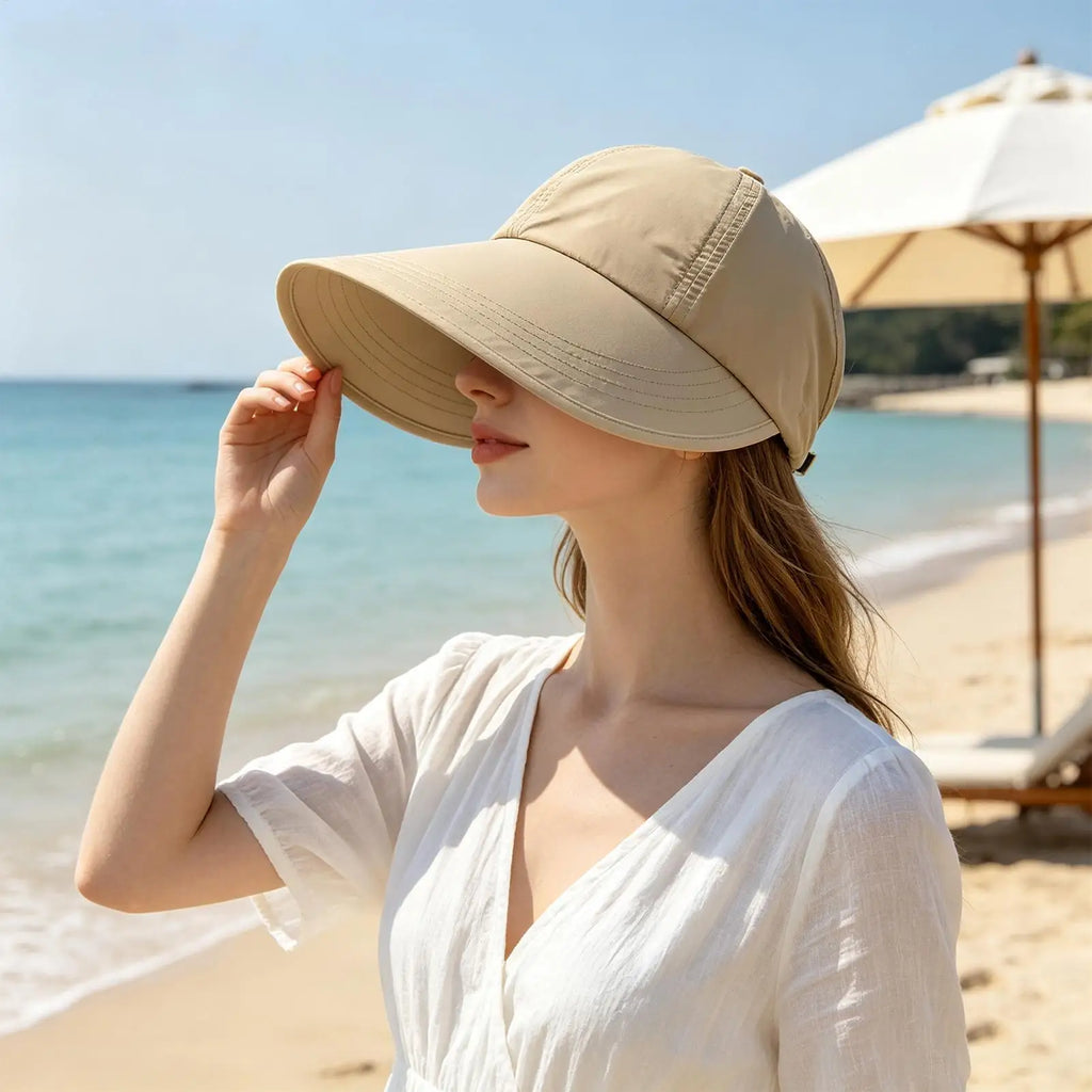 Sun Protection Baseball Cap Outdoor UV Protection Women Sun Hat Wide Brim Sunshade Hat For Beach Garden Cycling