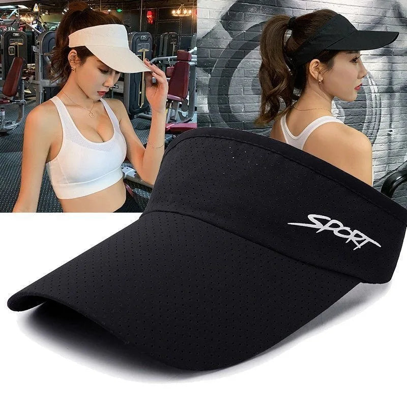 Letter Printed Top Empty Sports Tennis Sunhat Adjustable Sunshade Hat Visors Summer An-ti UV Quick Dry Running Golf Baseball Cap