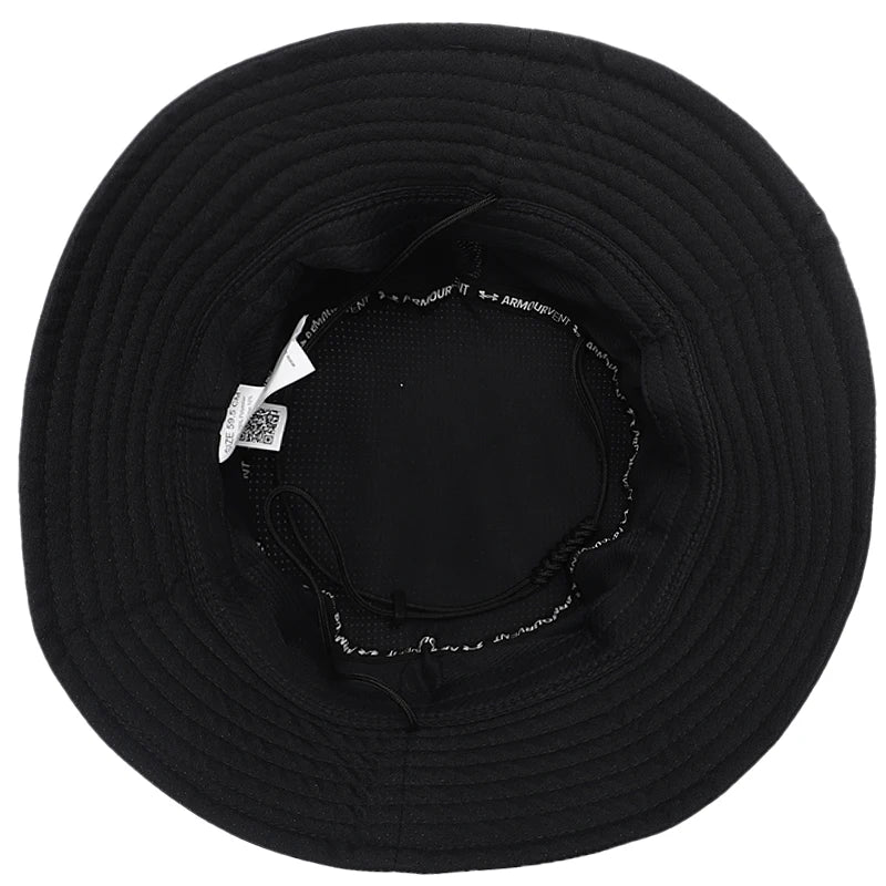 Under Armour Men's Hat Fashionable Black Simple Fisherman's Hat Comfortable Breathable Casual Fishing Sun Hat 1361527-001